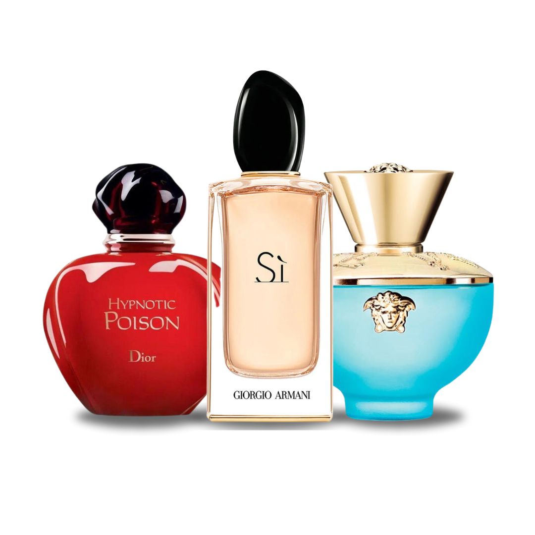 Combo de 3 Parfums - Hypnotic Poison Dior, Si Giorgio Armani et Dylan Turquoise Versace