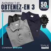 [ACHETEZ 1 OBTENEZ 4] Kit 3 T-Shirts Essentiels TH + Montre TH en Cadeau