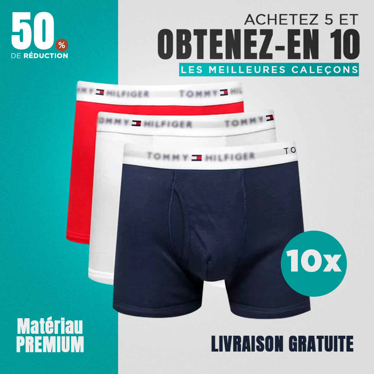 [ACHETEZ 5 OBTENEZ 10] Kit de 10 Boxers TH