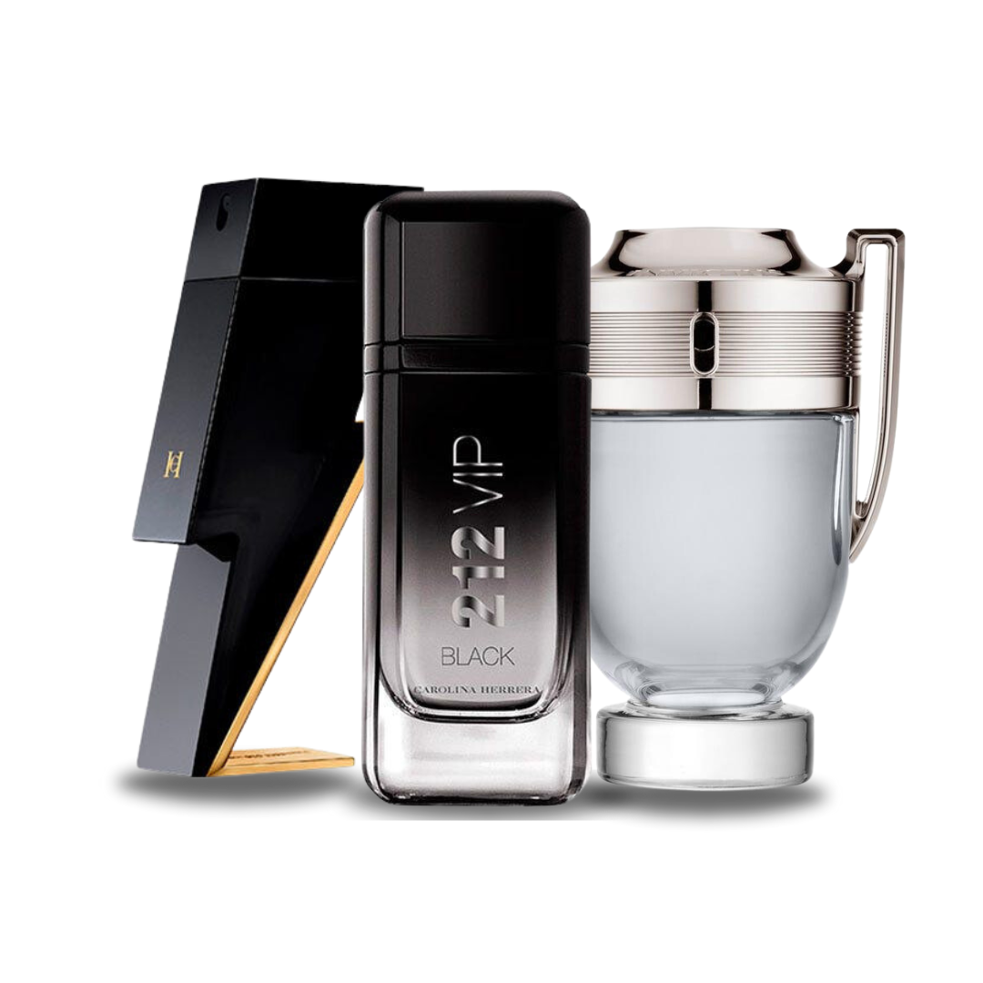 Combo de 3 Parfums - Bad Boy Carolina Herrera, 212 Vip Black Carolina Herrera et Invictus Paco Rabanne